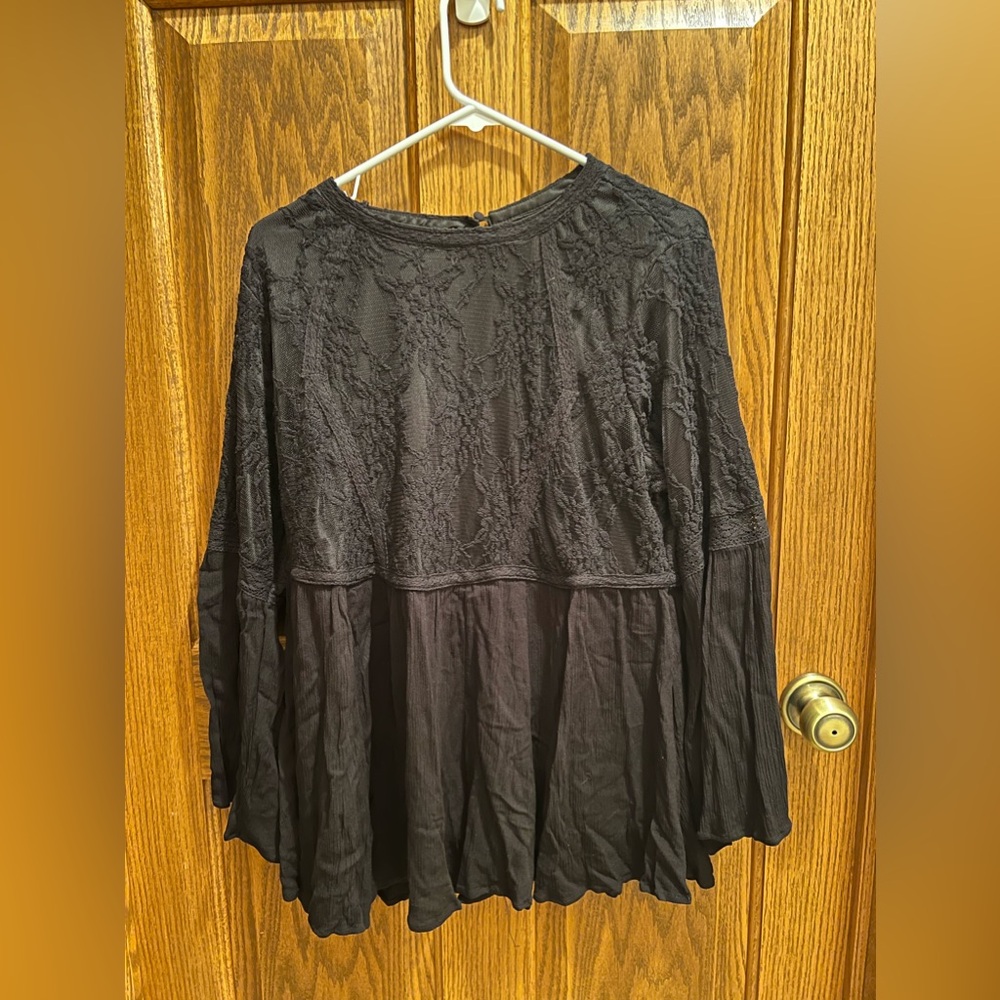 Torrid Peplum Lace Bell Sleeve Top